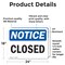 Signmission Closed, 24 in W x Rectangle, Vinyl Decal OS-2PACK-NS-D-1824-L-10682 - alternate 6